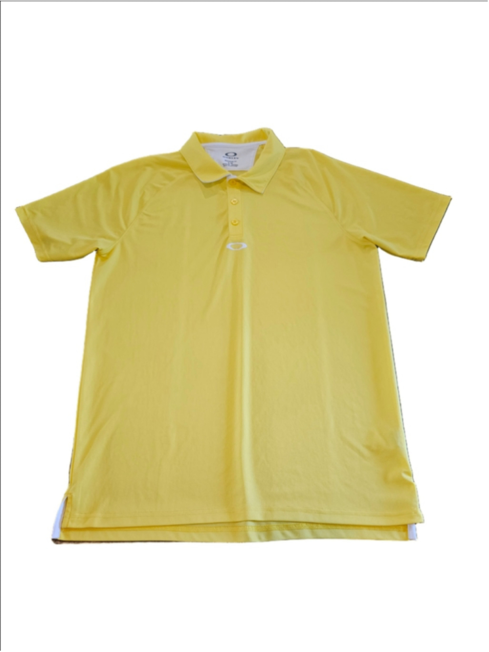 Men's Oakley Polo Golf Shirt Size L Yellow White